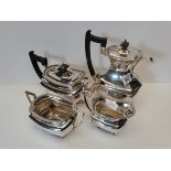 Walker and Hall Sheffield Silver 4 piece tea/coffee service set. Total gross weight 2.08kg