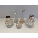 X5 scent bottles with silver lids