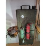 Petrol Cans & tape measures etc