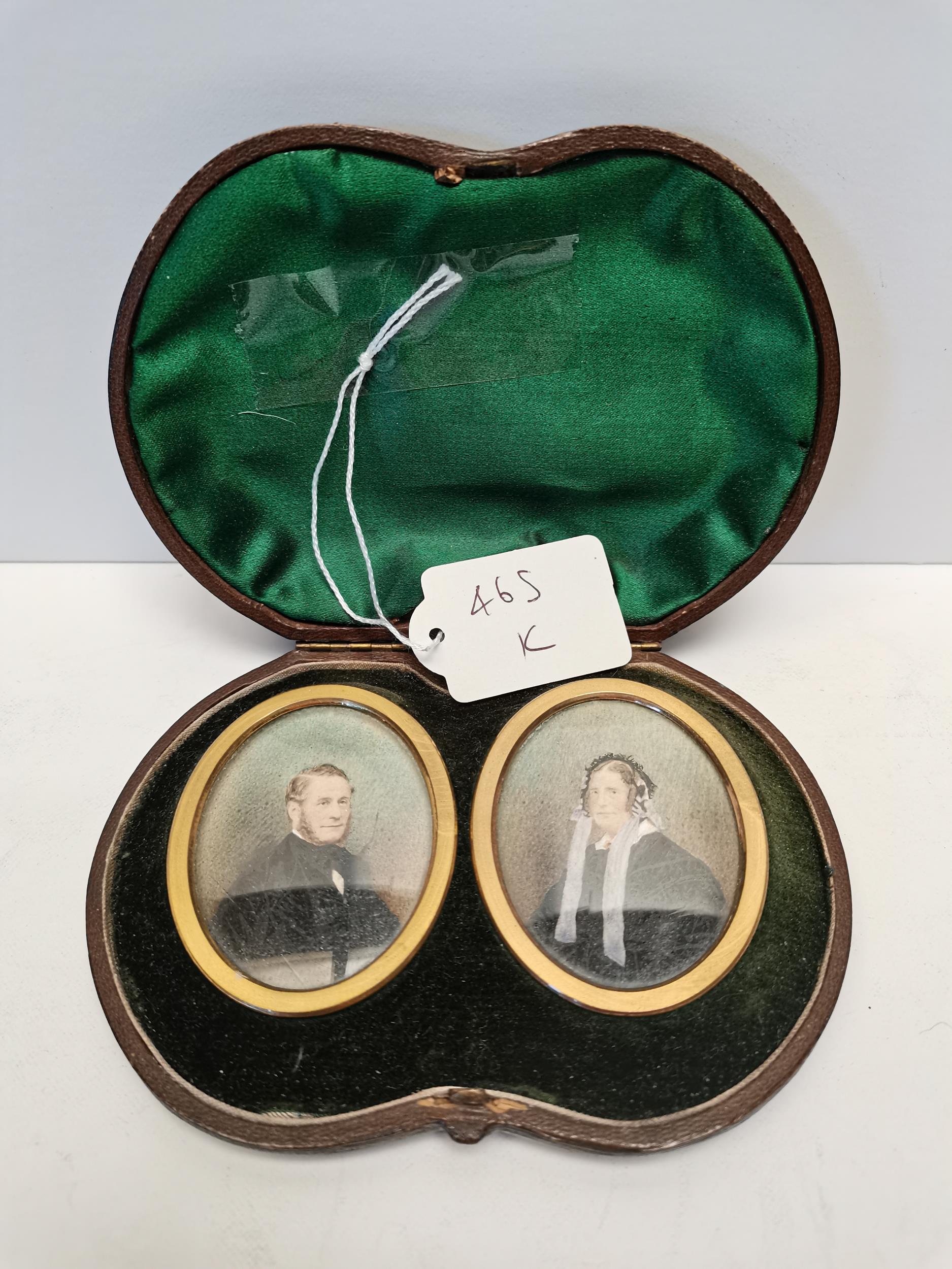 A rare pair of pictures in Oyster shaped case - by Ross & Pringle Edinburgh