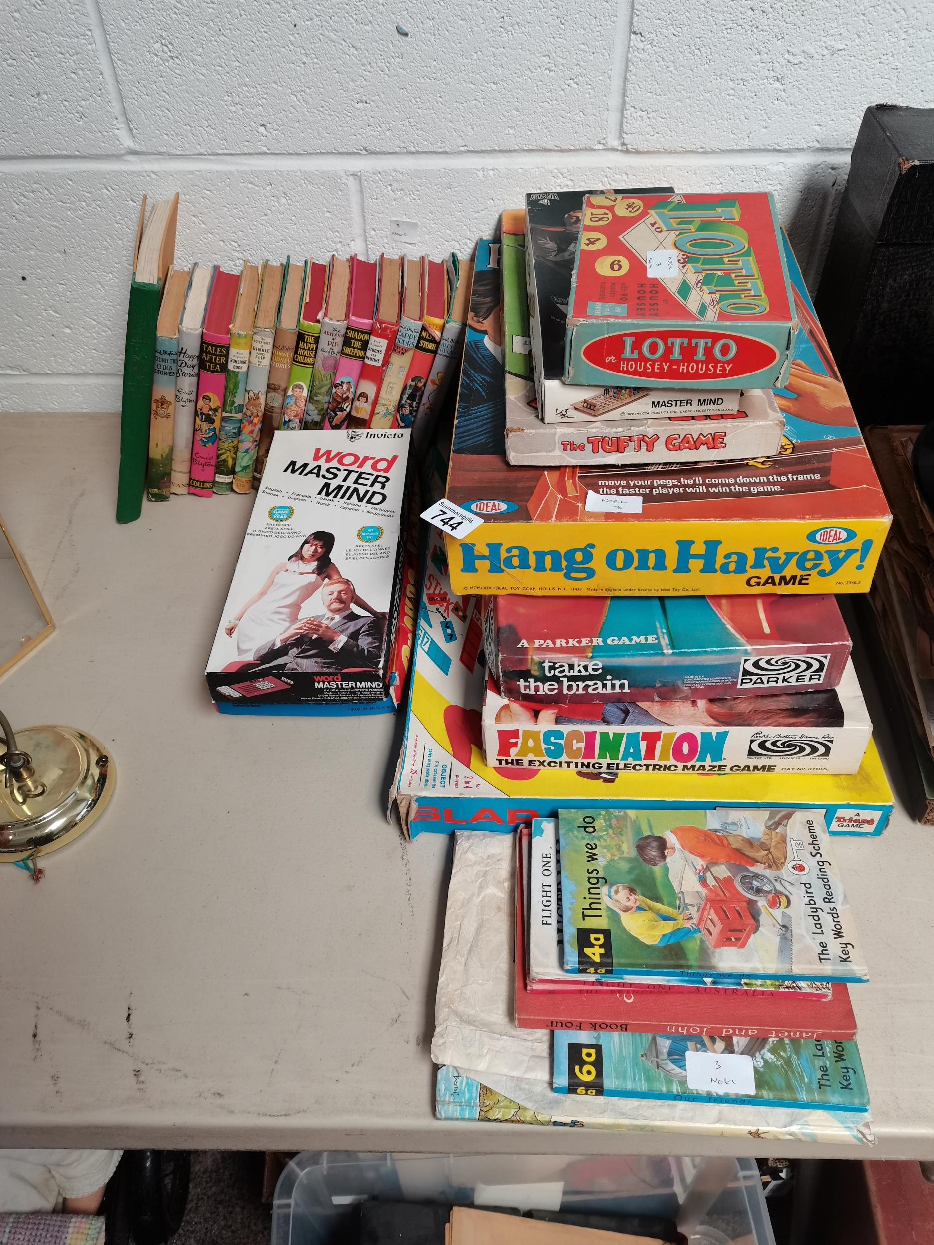 A quantity of Vintage Games and a Collection of books Mainly "Enid Blyton"