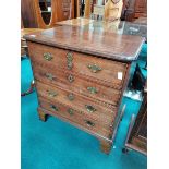 A top quality small georgian 4ht chest of drawers with fitted interior and secret drawer.