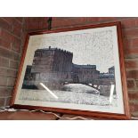 Framed limited edition print of Northern industrial mill Stuart Walton 1973 48/200