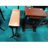 Antique Small drop leaf side table, Rosewood nest of tablesCondition StatusCondition Grade:  B Good: