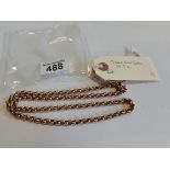 9ct gold chain 62.5grams 65cm long