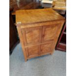 Early Mouseman record cabinet in oak and burr oak 1940 approx - rare with 2 mice, Mr Thompson