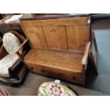 An early 1.2m hall bench with 2 drawersCondition StatusCondition Grade:  B Good: In good condition