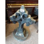 60cm high church sculpture of a crossCondition StatusCondition Grade:  B Good: In good condition but