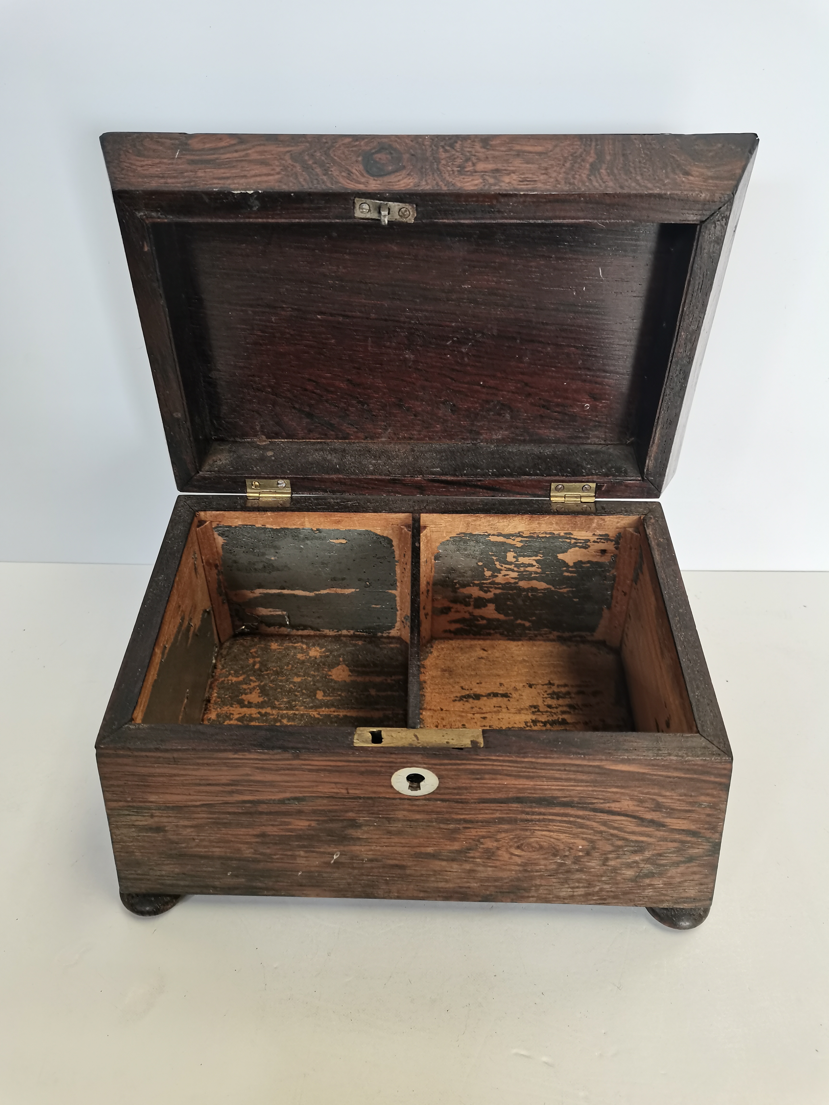 Antique rosewood tea caddy - Image 2 of 2