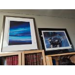 Limited Edition 241/500 signed print of "Le Mans 1995" by Nicholas Watts plus Indogo Skies print