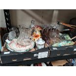 2 x boxes misc. items incl glassware