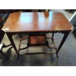 Antique mahogany side table with elegant gallery decorationCondition StatusCondition Grade:  A
