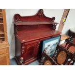 Large mahogany sideboard and picture