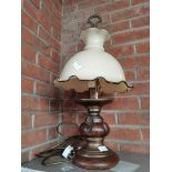 Antique lamp with glass shade