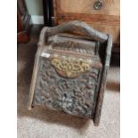 Coal box with greenman carving