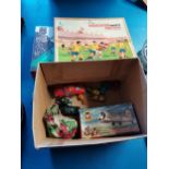 Chad Valley soccer Game, Magnetic football Game, Mechanical Helicopter all in boxes plus a bag of