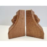 A pair of Mouseman Bookends - very good condition
