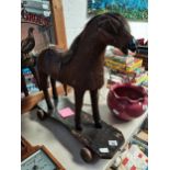 Horse on Pull Along Wooden Board