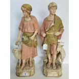 Pair of large Royal Dux figures - H53cm & H55cm. Both very good conditionCondition StatusCondition