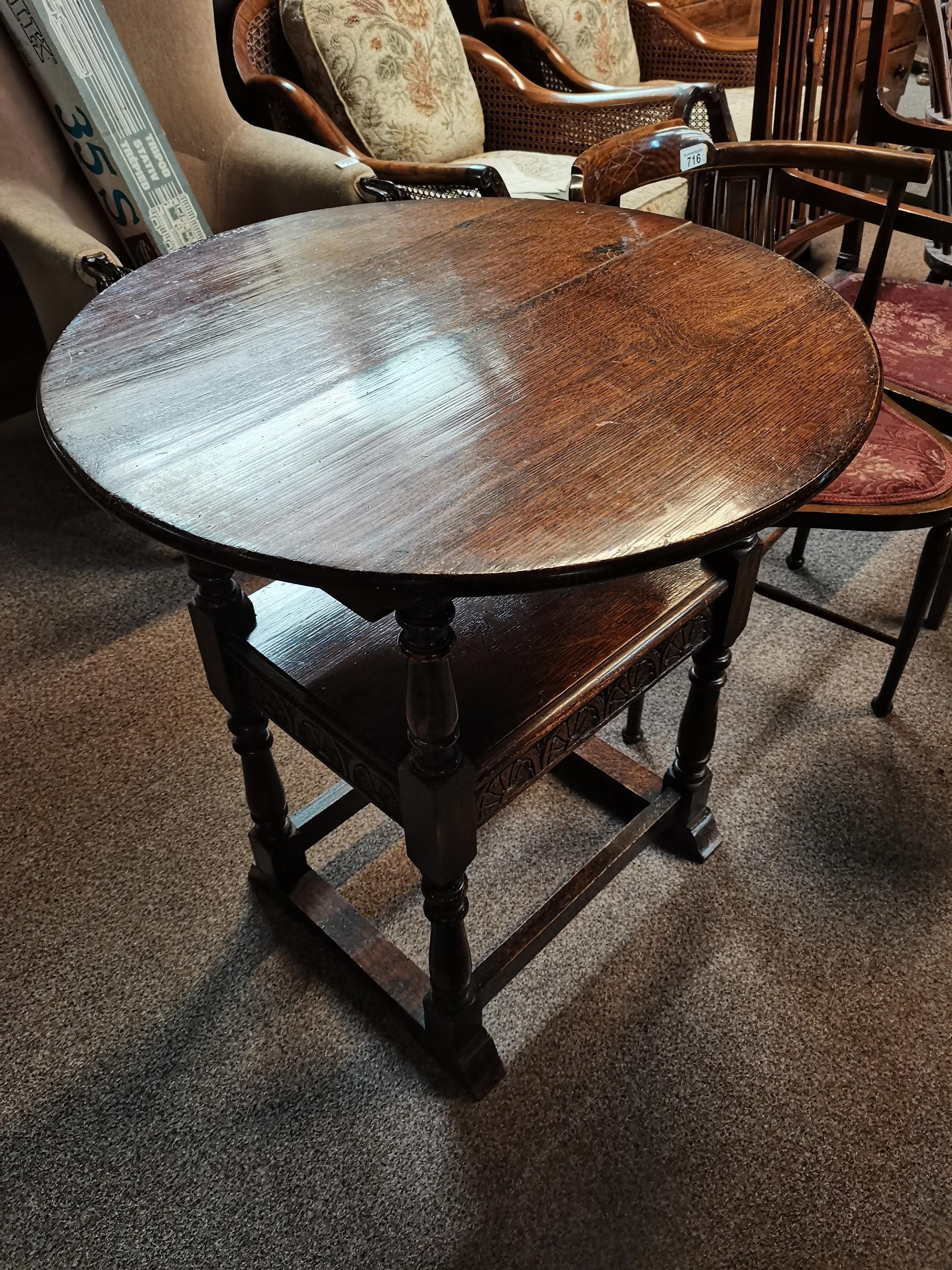 Oak monks bench / tableCondition StatusCondition Grade:  B Good: In good condition but possibly some - Image 2 of 2