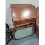 Walnut bureau and oak framed mirrorCondition StatusCondition Grade:  C Fair: In fair condition signs