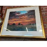 Large framed print of Country scene