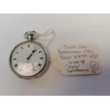 Silver case Birmingham 1926 Pocket watch 'Syren Swiss Movement' Wind up w/o