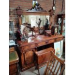 Victorian mahogany mirror back sideboard Condition Grade:  B Good: