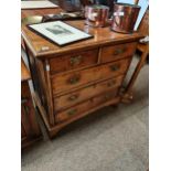 Antique oak 4 height chest with bracket feet 1m highCondition StatusCondition status - Grade B