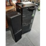 Technics hi-fi system in cabinet and speakersCondition StatusCondition Grade:  B Good: In good