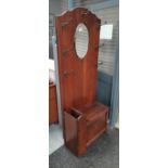 Antique mahogany hall stand with oval mirrorCondition StatusCondition Grade:  B Good: In good