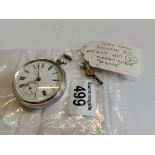 Silver cased Birmingham 1892 pocket watch Key wind movement marked N169437 (w/o)