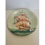 Large Moorcroft charger HMS Sirius designed by Sally Tuffin to commemorate the Ausralian bicentenary