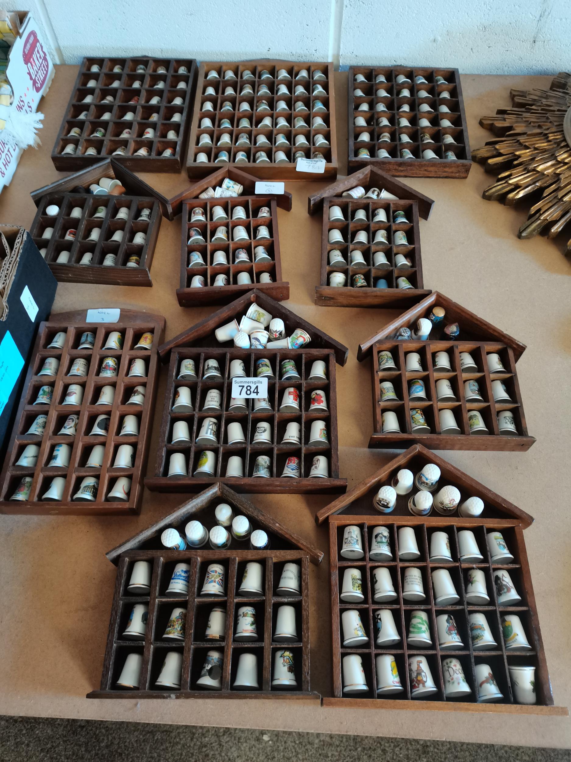 Over 200 Thimbles in 11 Display Cases