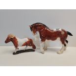 Border Fine Art Shire horse and Shetland pony