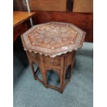 Antique Anglo-Indian Octagonal Rosewood table with cream and black inlay H63cm x W62cmCondition