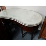 Kidney shaped dressing tableCondition StatusCondition Grade:  C Fair: In fair condition signs of