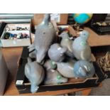 A Box of 15 Plastic Decoy Pigeons