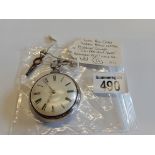 Silver Pair cased Bullnose pocket watch. Movement signed 'Geo Addingle, Selby' Birmingham 1825