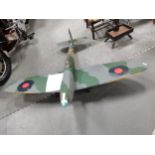 Large handmade Balsawood 4ft wingspan radio controlled spitfire Aircraft
