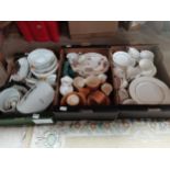 X3 boxes misc, incl, horsea saffron pottery, royal worcester evesham wear, minton, royal worcester