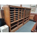 x2 large wooden Haberdashery Drawer units H168cm x W152cm x D53cm each no glass, woodworm to rear