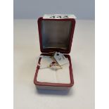 9ct Gold Ruby & Diamond ring. 5 diamonds either side (one missing each side) size K