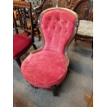 Walnut ladies chair with carved decorationCondition StatusCondition Grade:  A Excellent: In