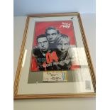 Framed Busted programme and ticket Wembley 2004