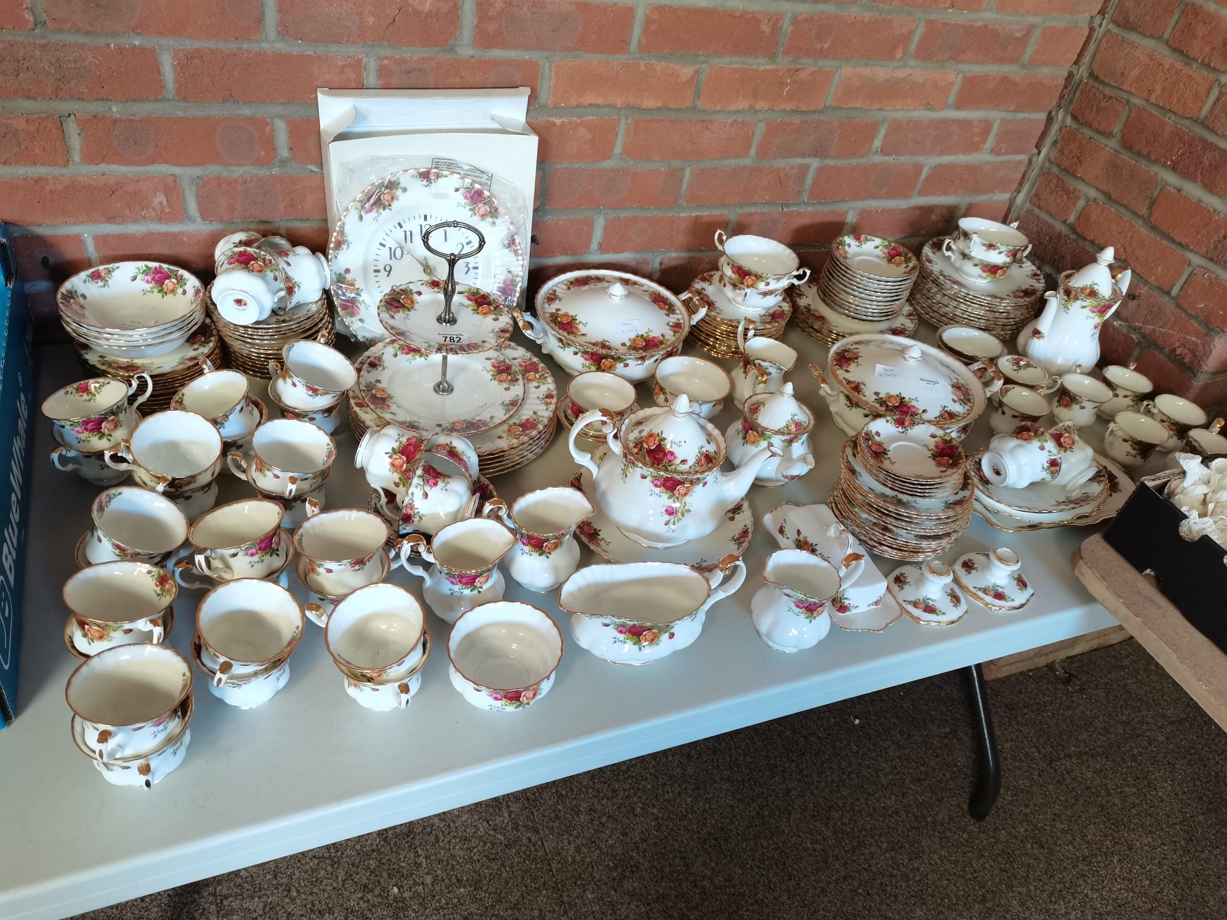 Very Large Quantity of "Royal Albert Old Country Roses" Dinnerware