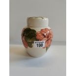 Moorcroft Hibiscus cream Ginger jar with lid - H16cm - excellent condition