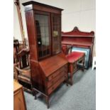 English Trumeau with display cabinet and drop down topCondition StatusCondition Grade:  C Fair: In
