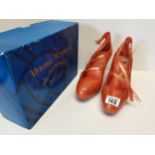 Vivien Westwood Anglomania 3 strap elevate orange glitter uk size 6 shoes