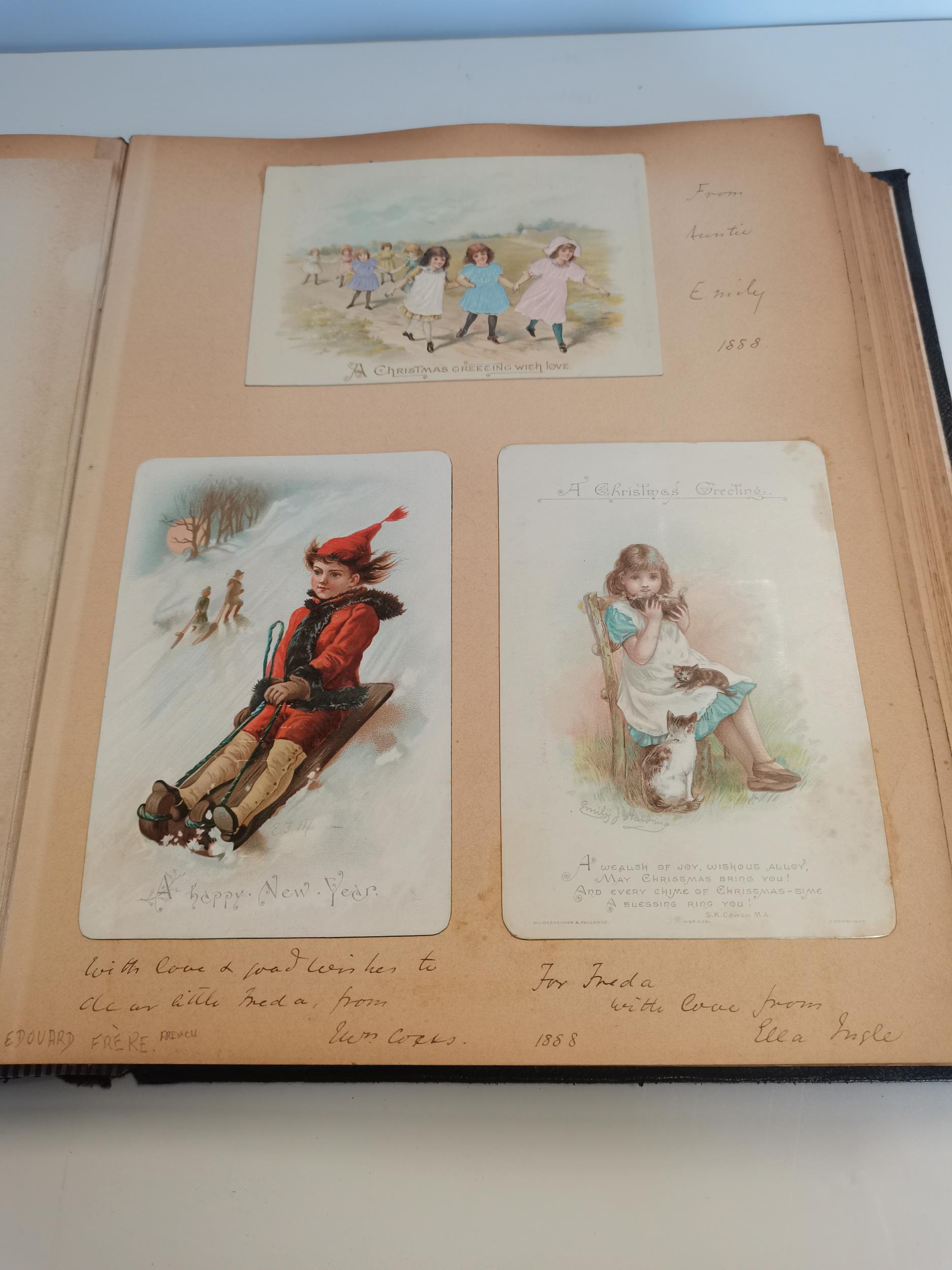 Book of old Christmas Cards from 1884 - 1896 - Image 3 of 3